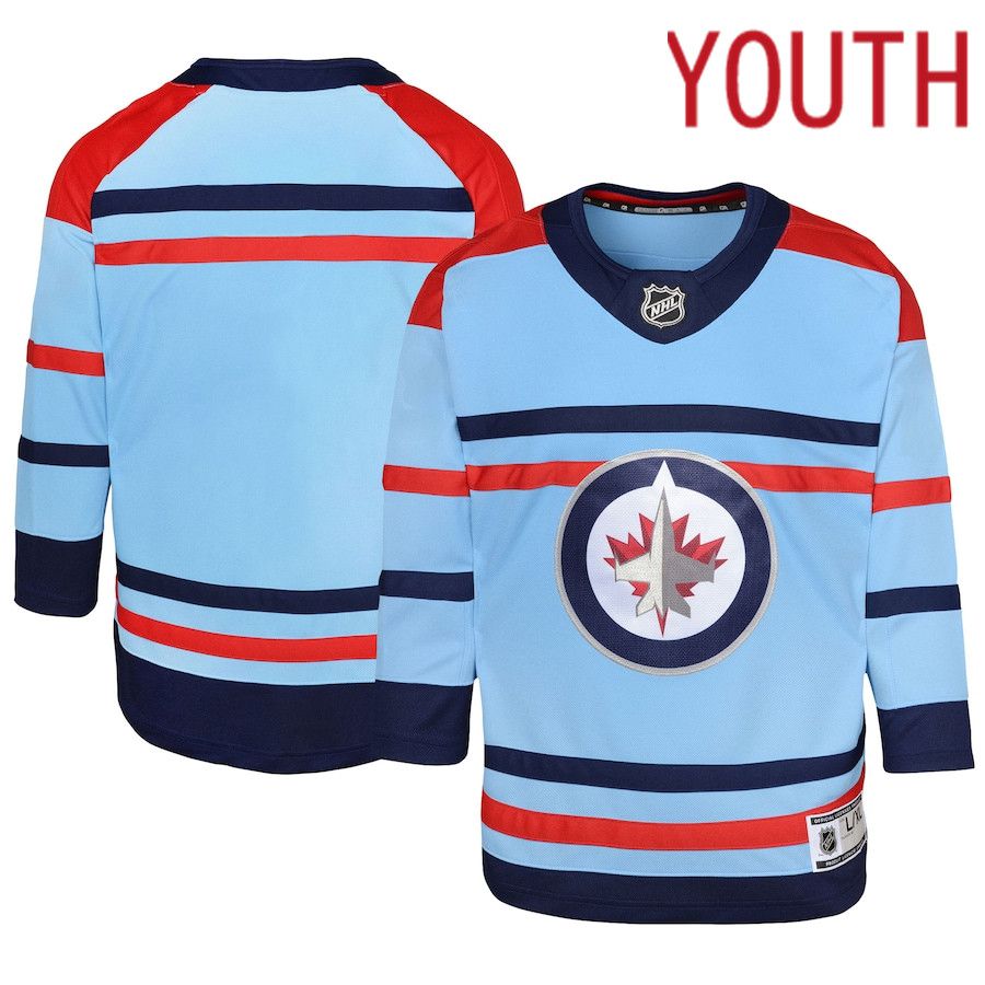 Youth Winnipeg Jets Light Blue Anniversary Premier NHL Jersey->customized nhl jersey->Custom Jersey